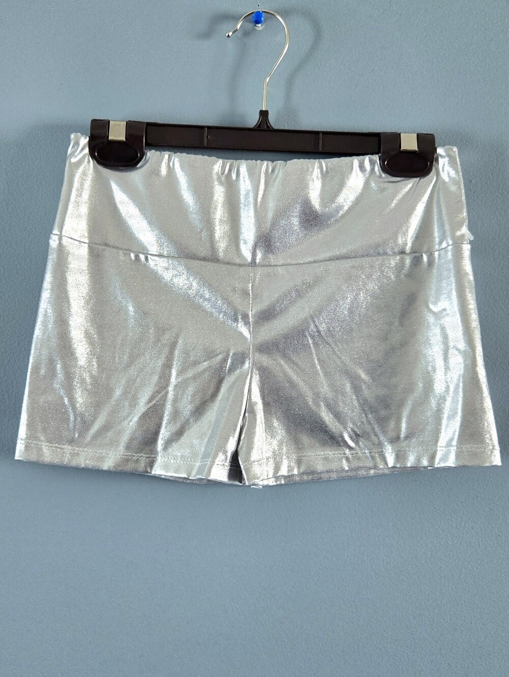 Youth Silver Metallic Dance Shorts (Size 14)